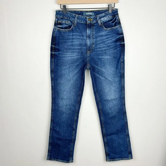 ModCloth Jeans Womens 30 Blue Boyish Straight High Waist Stretch Boho - Picture 1 of 13